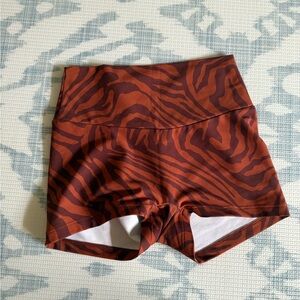 Skatie Brown Bike Shorts with Organic Pattern